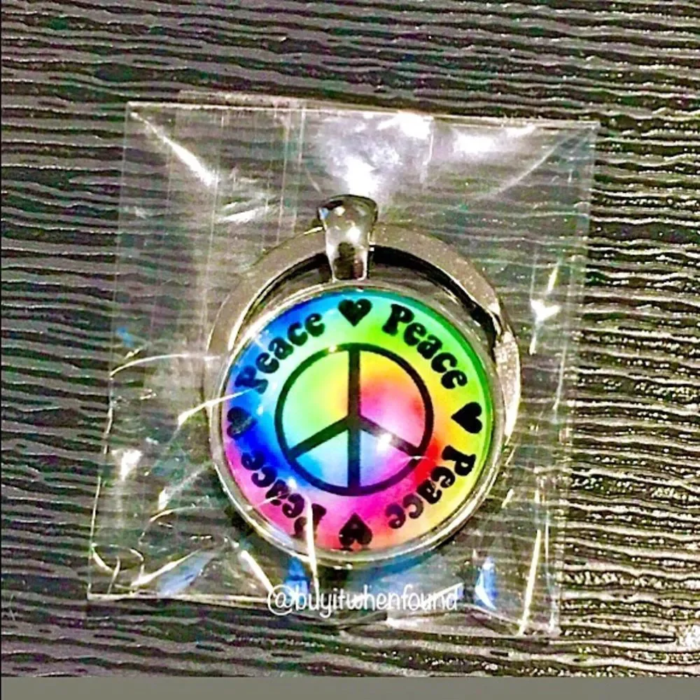 Tie Dye Multicolor Peace Keychain
